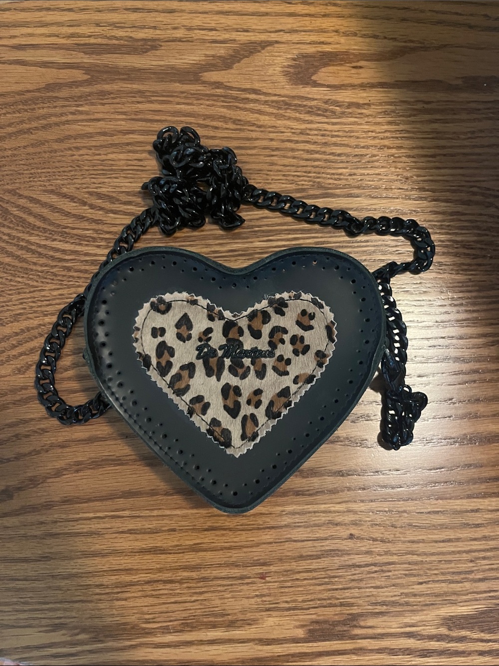 Doc Martens leopard heart purse